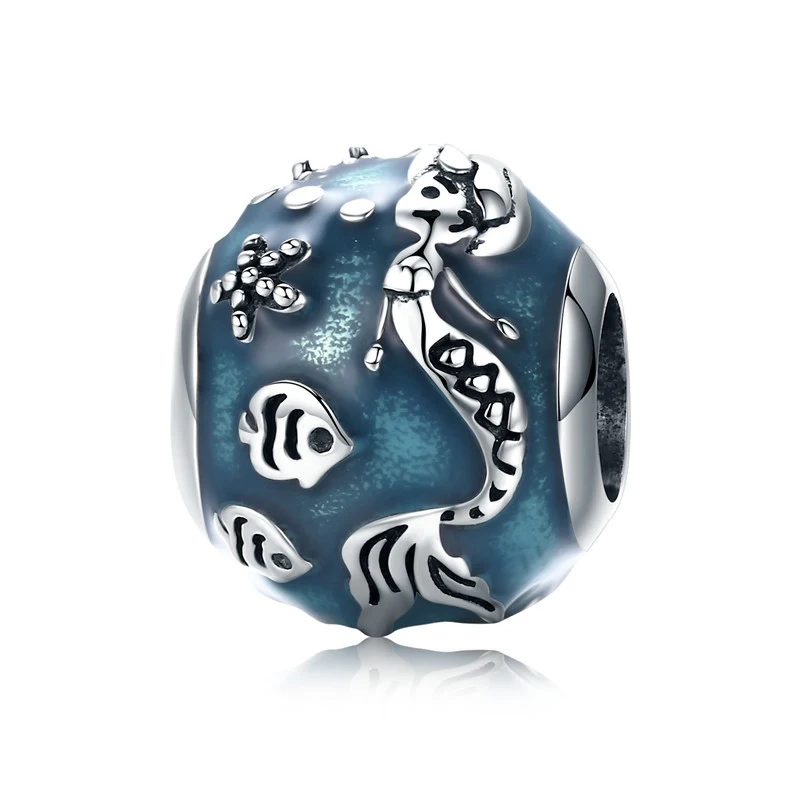 Sterling Silver Mermaid Beads Charms Fit Original Design Bracelet DIY Jewelry