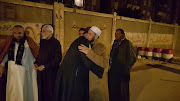 Sheikh Bassiouni at the time of release from the police station in Egypt...