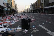 The Durban CBD after a long day of looting and destruction.