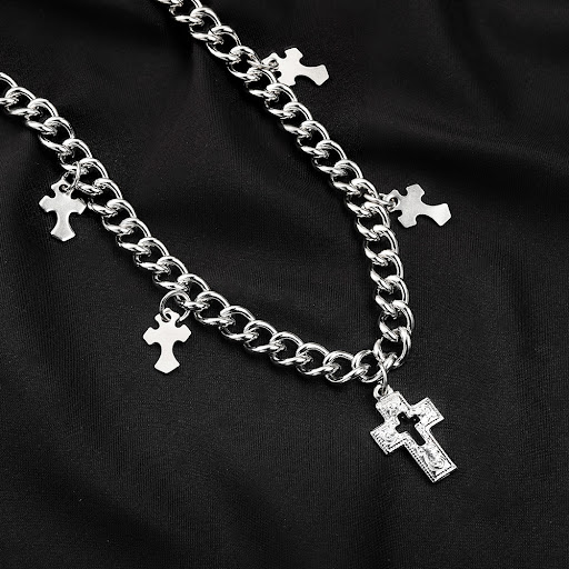 Title 6, Mens Cross Hip Hop Titanium Steel Simple Style...