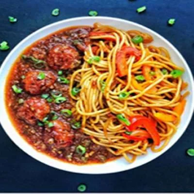 Chicken Munchurian Noodles Bowl