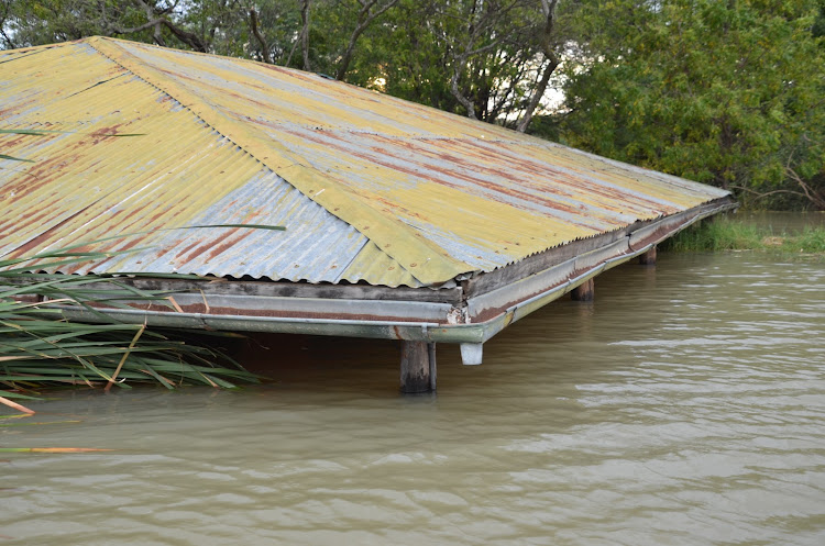 Submerged house in Loruk near flooded Lake Baringo on Tuesday.