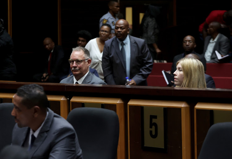 State prosecutor advocate Billy Downer and journalist Karyn Maughan in the Pietermaritzburg high court on January 2 2023. Sanef will picket outside the court on Wednesday as Maughan seeks to have former president Jacob Zuma's private prosecution against her struck off the roll.