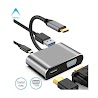 Hub Cáp Chuyển Usb Type - C Ra 4 Cổng Hdmi/ Vga/ Usb Và Cổng Sạc Hỗ Trợ Chế Độ Dex