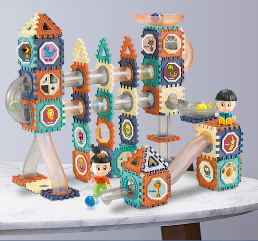 Title 8, Color Window Building Blocks with Sliding Beads...
