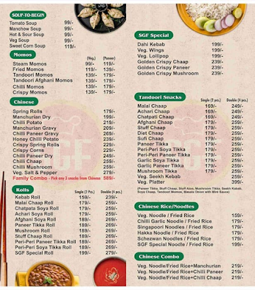 SGF - Spice Grill Flame menu 