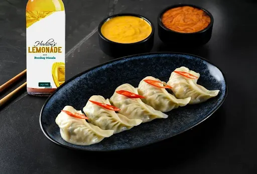 Chicken Steamed Momos (5pcs) + Hudson Lemonade