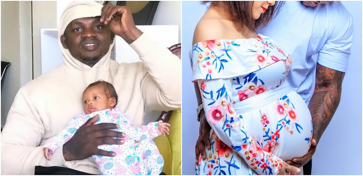 Rapper Khaligraph Jones and wife Georgina Muteti with their child