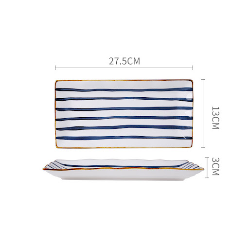 Title 2, Japanese Style Retro Hand-painted Ceramic Recta...