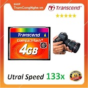 Thẻ Nhớ Cf Transcend Compactflash 4Gb 133X Speed Dùng Cho Máy Ảnh , Máy Cnc