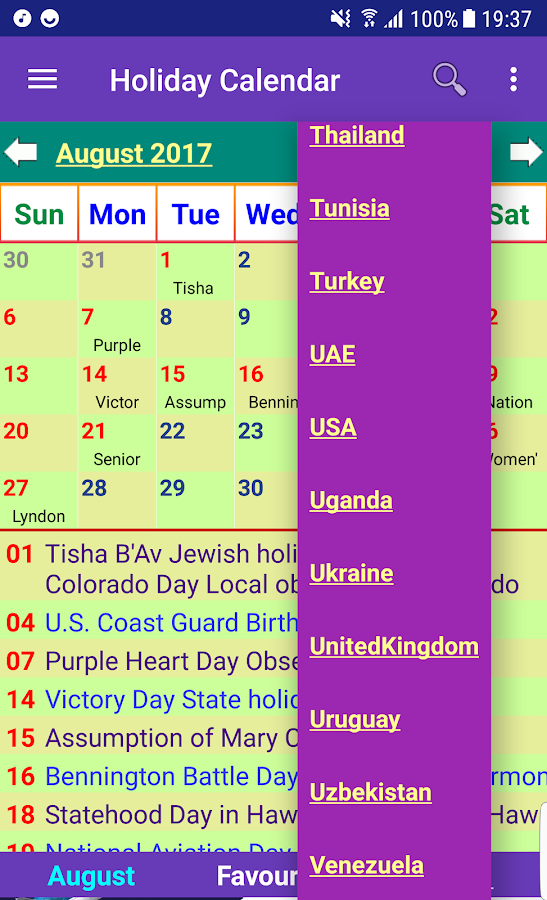 Holiday Calendar Free Android Apps on Google Play