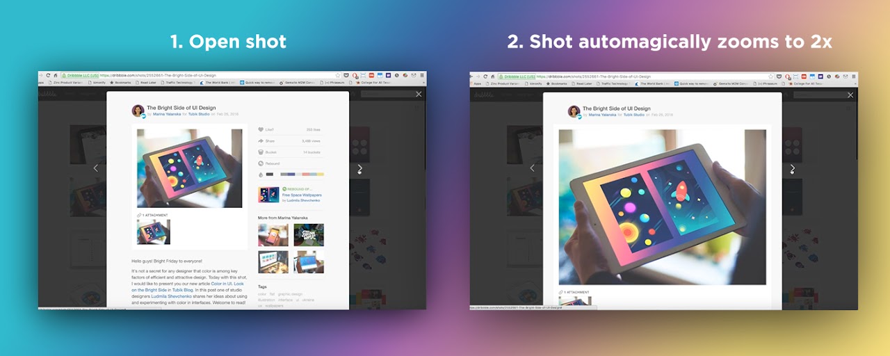 Dribbble Autozoom Extension Preview image 2