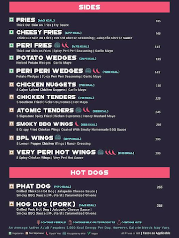 Good Flippin' Burgers menu 