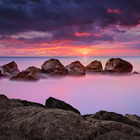 sunset on the rocks di 