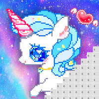 Unicorn Color by Number Pixel Art Color Number