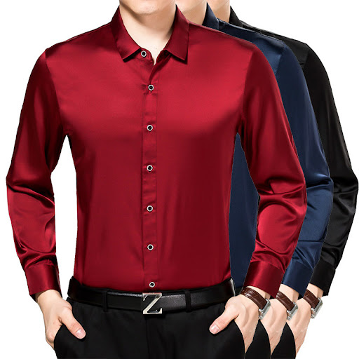 Title 4, Pure color silk high-end shirt for women, offer...