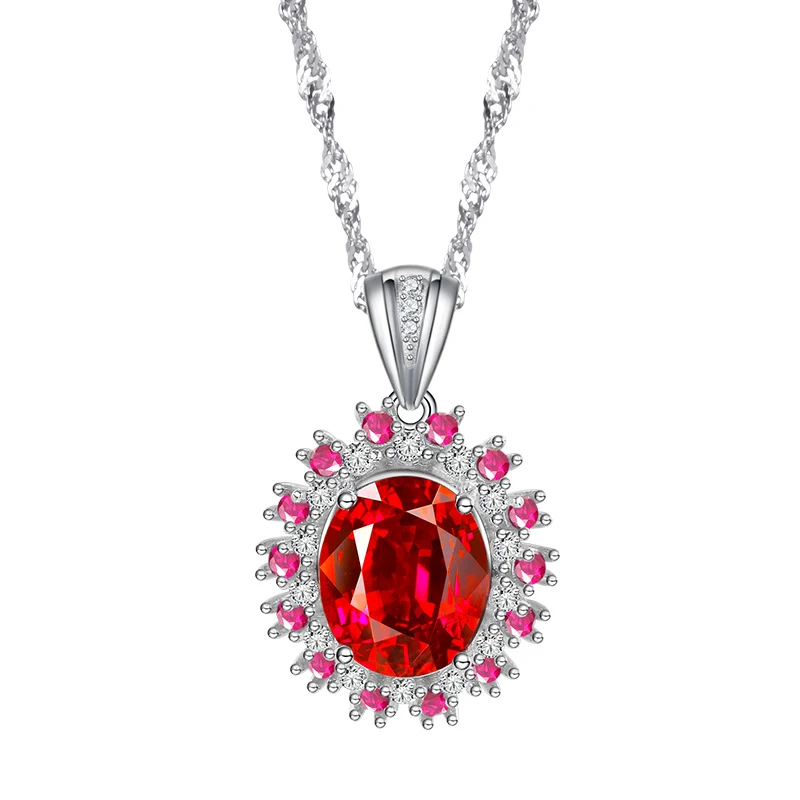 Collier pendentif femme en argent sterling et diamants haute teneur en carbone, un bijou étincelant pour sublimer votre style.