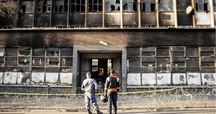 Image caption, The building was home to some of South Africa's poorest people