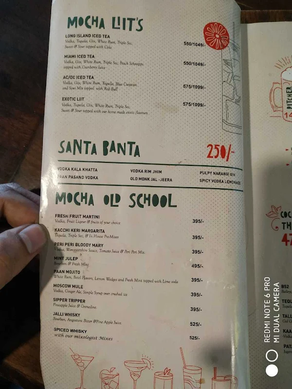 Mocha menu 