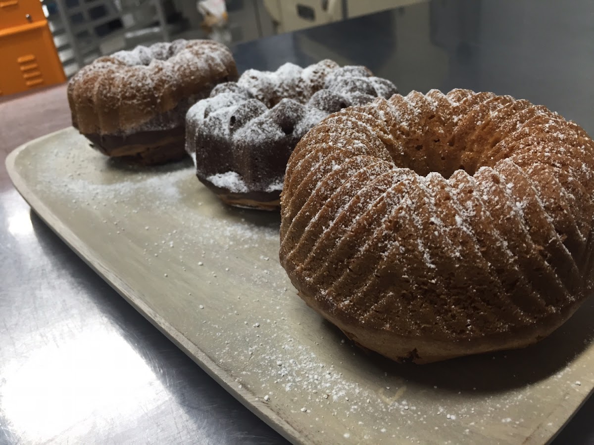 Lemon coffee cake and chocolate- vanilla coffee cake