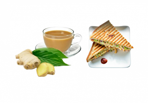 Ginger Chai (Ginger Chai + Veg Sandwich )