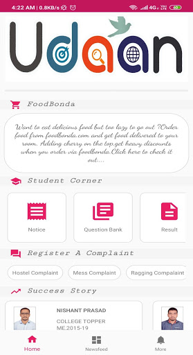 Screenshot REC Student Portal