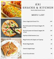 KRI Snacks And Kitchen menu 1