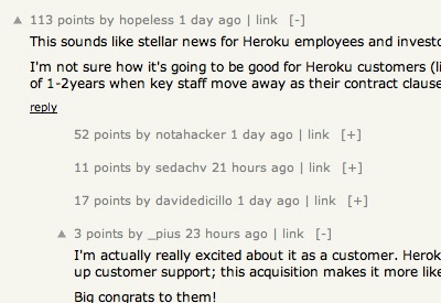 Hacker News Collapsible Comments