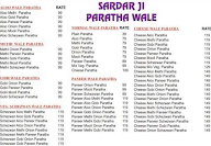 Sardarji Paratha Wale menu 1