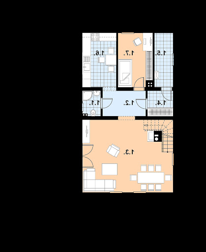 L-80 szkielet drewniany - Rzut parteru