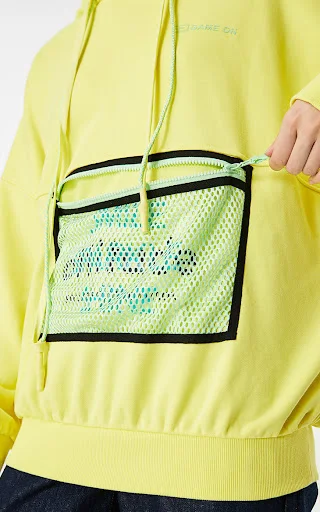 Title 8, NUR Ole New Loose Hooded Mesh Bag Design Letter...