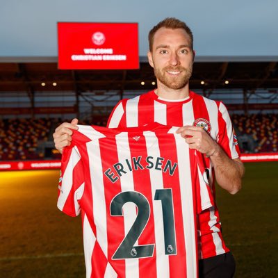 Denmark midfielder Christian Eriksen during his unveiling at Brentford