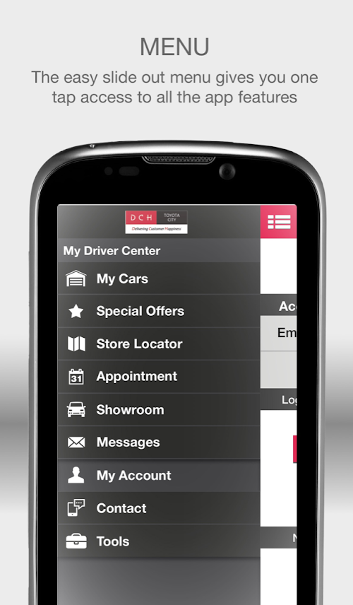 Android application DCH Toyota City screenshort