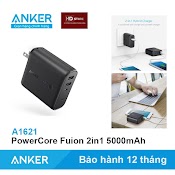 Sạc Dự Phòng Anker 5000Mah Fusion 2In1 - A1621 Sạc Nhanh 12W Sạc Tường Kiêm Pin Dự Phòng