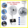 Quạt Tích Điện Để Bàn Xoay 360 Độ Super, Quạt Kẹp Bàn, Kẹp Xe Nôi Xe Đẩy 3 Tốc Độ Gió Kiêm Giá Đỡ Điện Thoại - Mst - A1