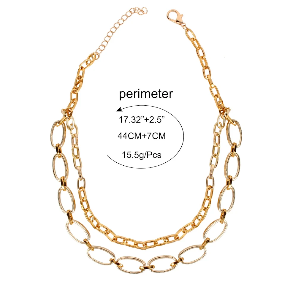 Personalized metal double clavicle chain