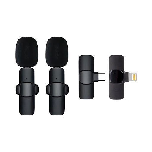 Microphone không dây, cổng Lightning & Type C K9-2 (2 mic)