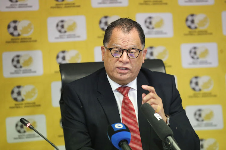 Danny Jordaan during the press conference at Safa House in Johannesburg.