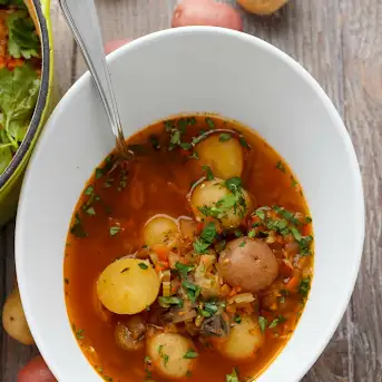 Light Chicken Potato Soup - Cookin Canuck