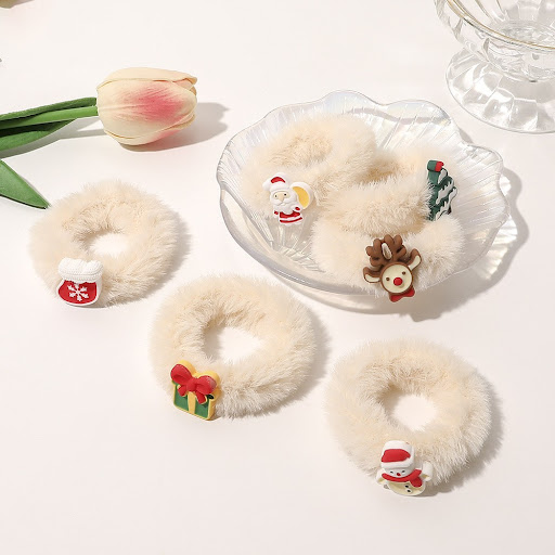 Title 7, Cute rabbit furry hair ring, perfect for a fest...
