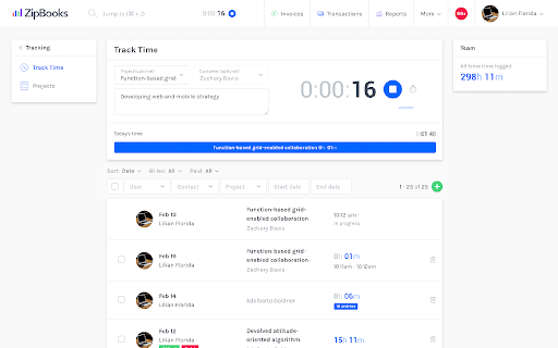 ZipBooks settings interface — Accounting & finance app on the Google Workspace Marketplace