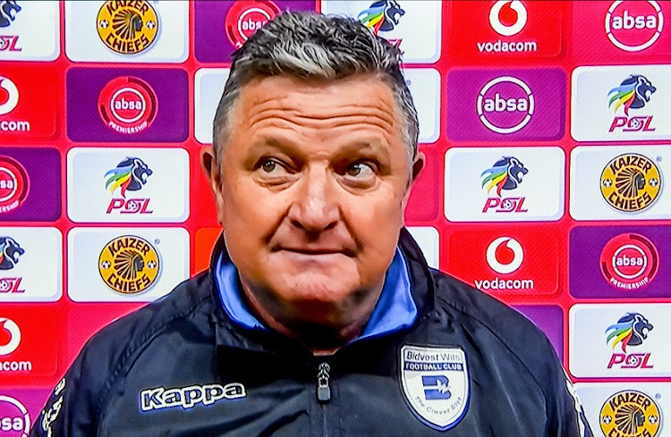 Gavin Hunt (coach) of Wits during the pre/post Match TV/virtual press conference of the Absa Premiership match between Kaizer Chiefs and Bidvest Wits on August 12, 2020 in Johannesburg, South Africa.