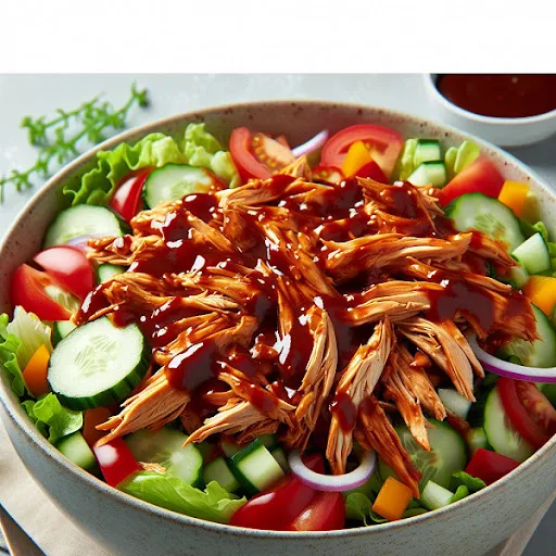 Pulled Chicken In BBQ Sauce Salad Bowl