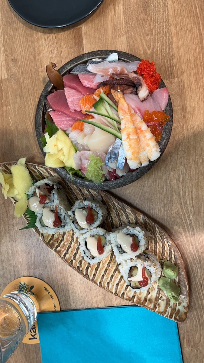 Bowl and sweet potato roll