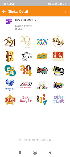 Screenshot New Year Stickers for WhatsApp