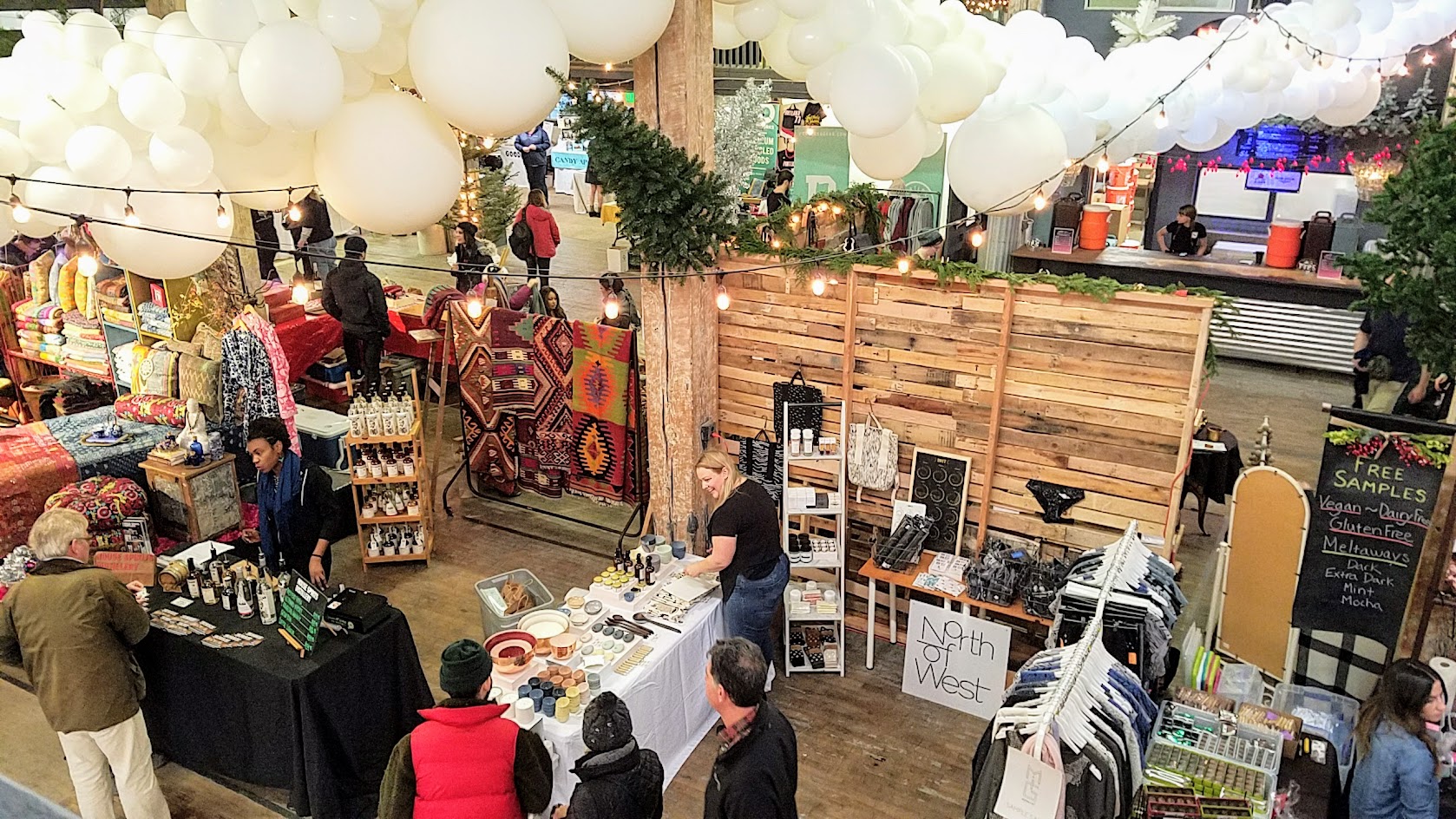 The vibe of the Portland Night Market, held every few months in the Central Industrial District in a warehouse, during the November 2016 market