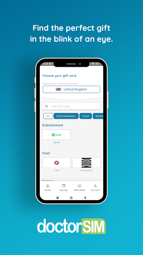 Screenshot doctorSIM Recharges & Gifts