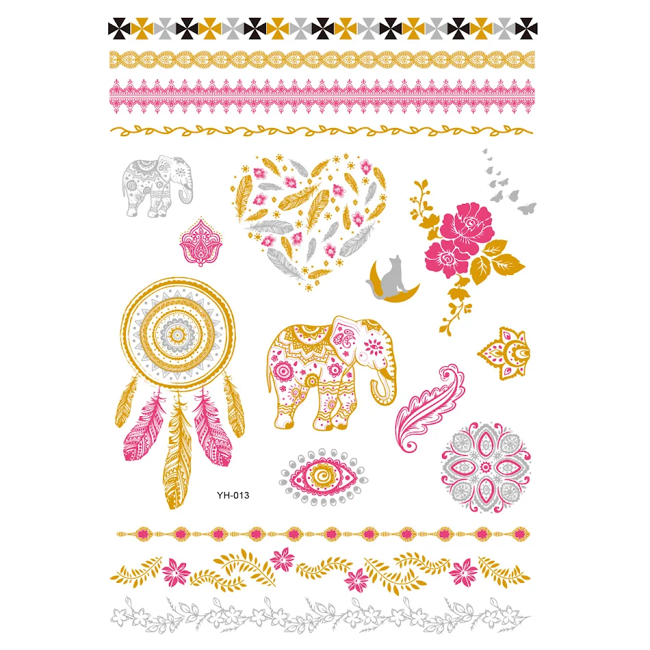 Metalen Hot Stamping Waterdichte Tattoo Stickers Metaal Tattoos, Langdurig & Waterproof, Een Stijlvolle Uitstraling!
