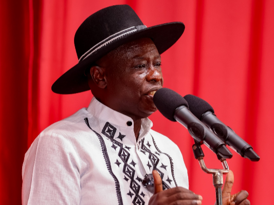 Deputy President Rigathi Gachagua speaking at the close of the National Drama and Film Festival at Kang’aru Girls School in Embu County on April 16, 2024.