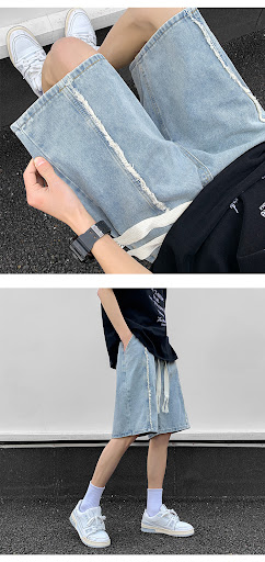 Title 2, American Retro Trendy Washed Straight Shorts. C...